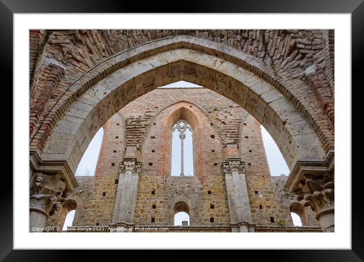 Arch in the Ruined Abbey - San Galgano Framed Mounted Print by Laszlo Konya