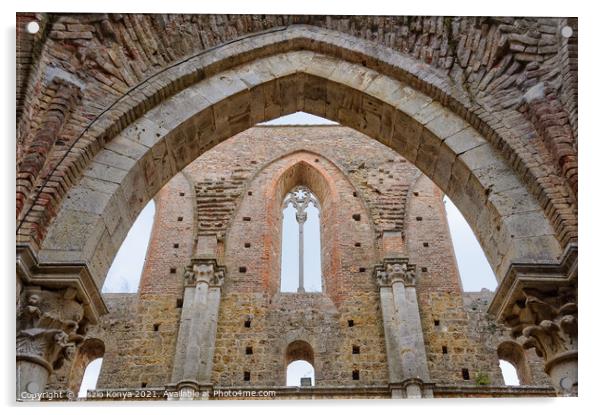 Arch in the Ruined Abbey - San Galgano Acrylic by Laszlo Konya