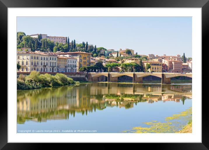 Ponte alle Grazie - Florence Framed Mounted Print by Laszlo Konya