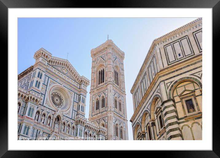 Duomo, Campanile, Battistero - Florence Framed Mounted Print by Laszlo Konya