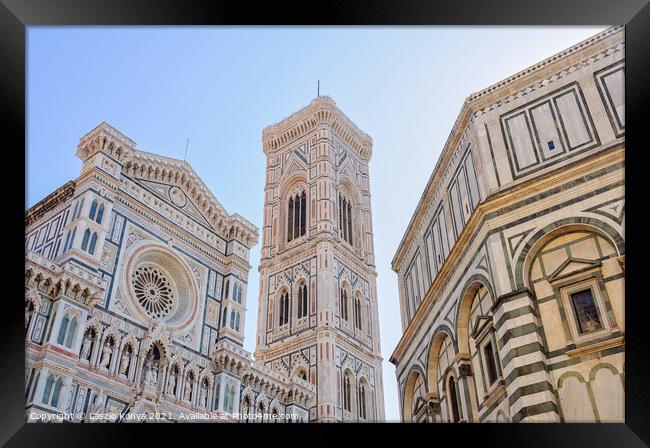 Duomo, Campanile, Battistero - Florence Framed Print by Laszlo Konya