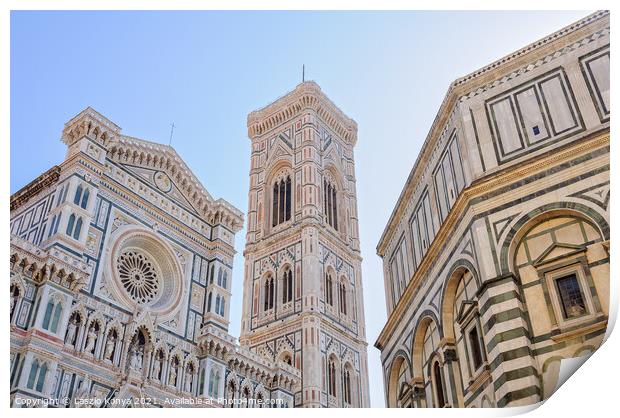 Duomo, Campanile, Battistero - Florence Print by Laszlo Konya