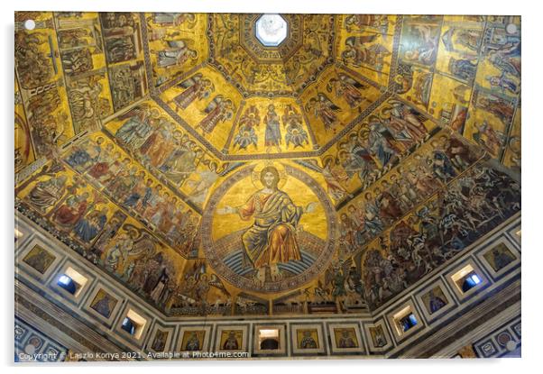 Mosaics of the Baptistery - Florence Acrylic by Laszlo Konya