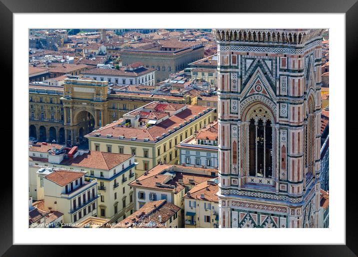 View from the Dome - Florence Framed Mounted Print by Laszlo Konya