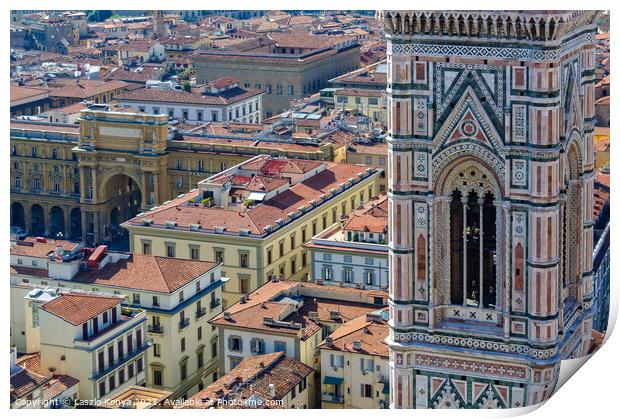 View from the Dome - Florence Print by Laszlo Konya