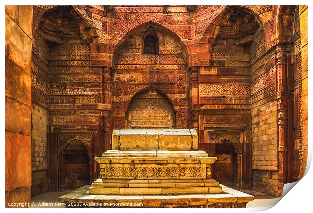Iltumish Tomb Qutab Minar New Delhi India Print by William Perry