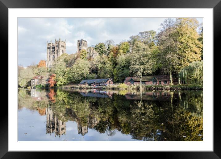 Durham boat houses Framed Mounted Print by Gary Finnigan