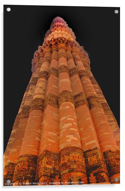 Qutab Minar New Delhi India Acrylic by William Perry