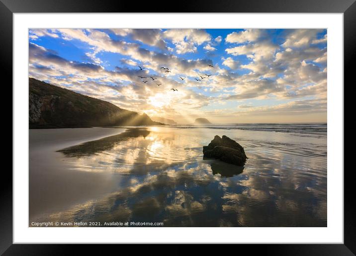 Sunrise over Allan's Beach Framed Mounted Print by Kevin Hellon