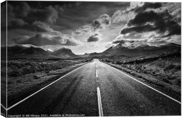 Road to the Cuillins. Canvas Print by Bill Allsopp