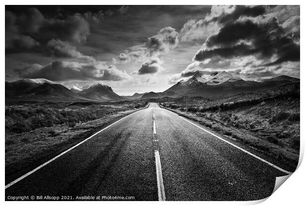 Road to the Cuillins. Print by Bill Allsopp