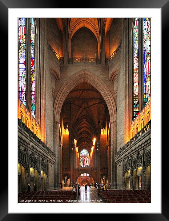 IndoorLiverpool Cathedral Framed Mounted Print by Irene Burdell