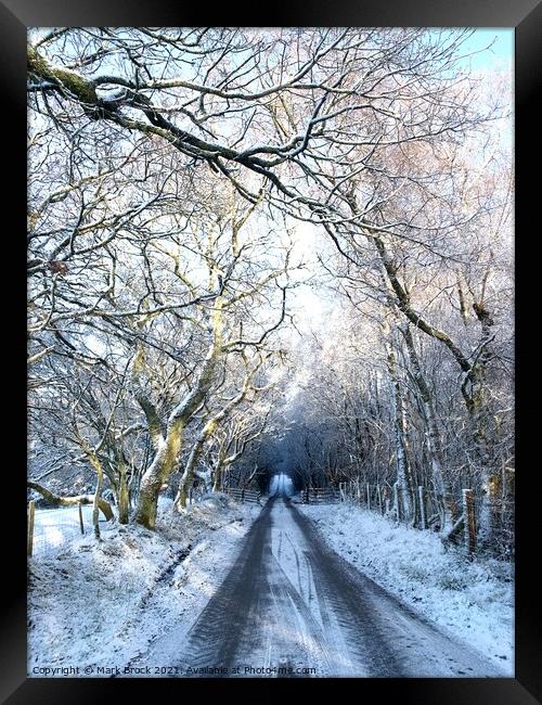 Snowy Drive  Framed Print by Mark Brock
