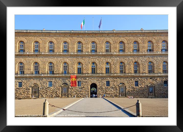 Palazzo Pitti - Florence Framed Mounted Print by Laszlo Konya