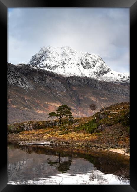 Slioch, Scots pine and Birch Framed Print by Chris Lauder