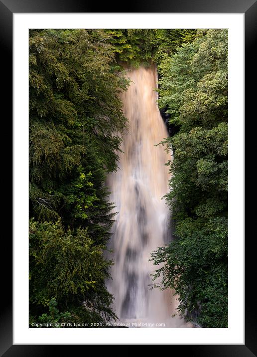 Falls of Acharn Framed Mounted Print by Chris Lauder