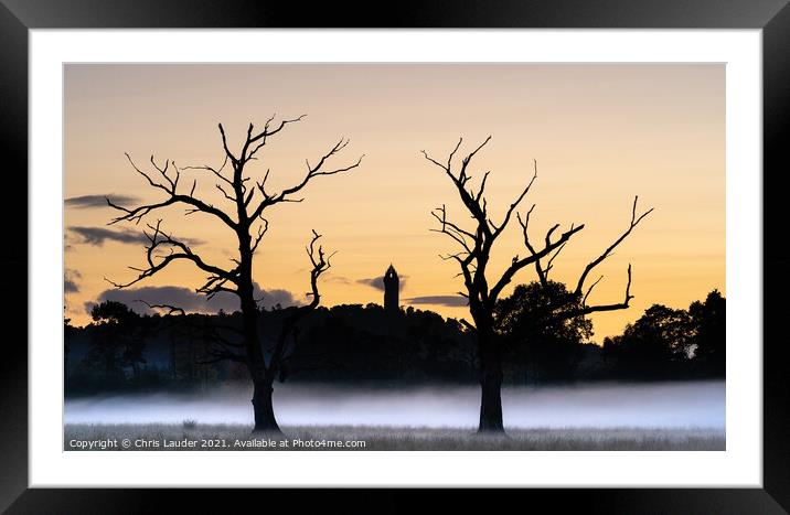 Wallace Monument sunset Framed Mounted Print by Chris Lauder