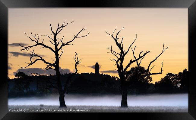 Wallace Monument sunset Framed Print by Chris Lauder