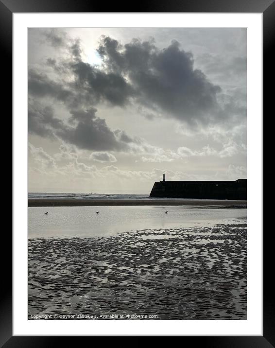 Porthcawl pier and lighthouse Framed Mounted Print by Gaynor Ball