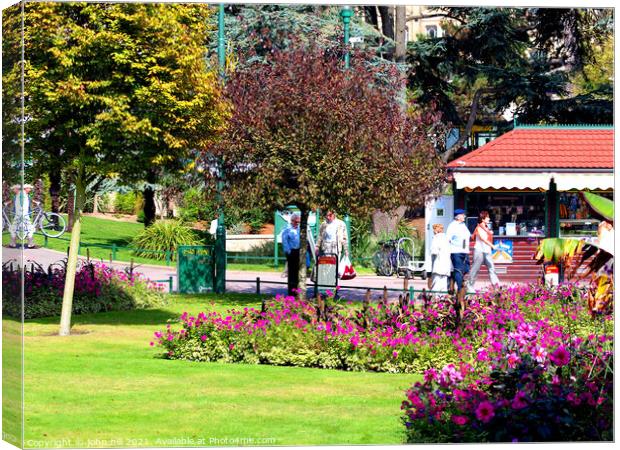 The South Gardens at Bournemouth in Dorset. Canvas Print by john hill