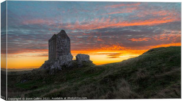Smailholm Tower at dawn, Scottish Borders, UK Canvas Print by Dave Collins