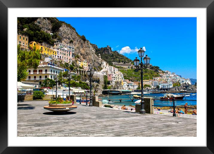 Italy Landscape - Amalfi Framed Mounted Print by Alessandro Ricardo Uva