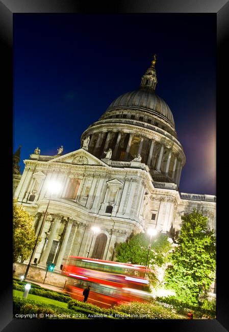 St Paul's Cathedral at night Framed Print by Mark Oliver