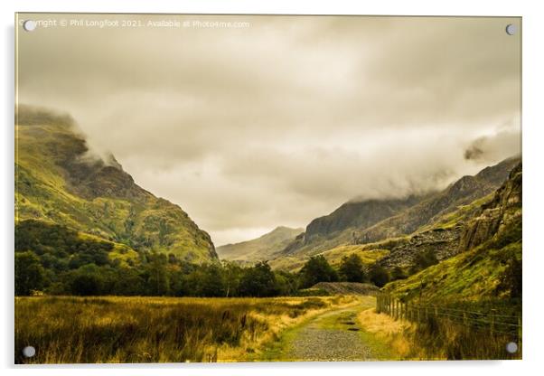 Llanberis Pass Snowdonia Acrylic by Phil Longfoot