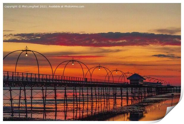 Southport Pier sunset  Print by Phil Longfoot