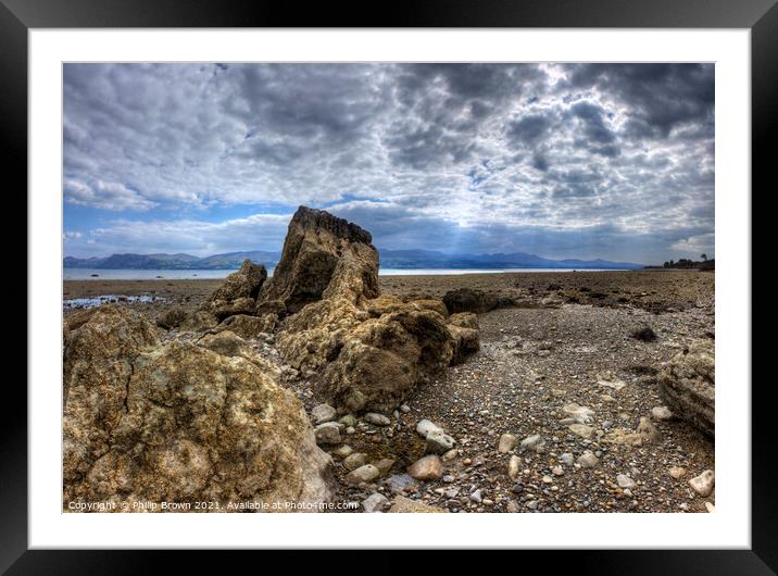 Lleiniog Penmon Beach, Anglesey - No 1 Framed Mounted Print by Philip Brown