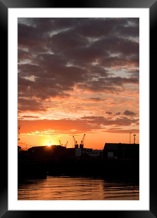 Sunrise Swansea Docks Framed Mounted Print by Dan Davidson