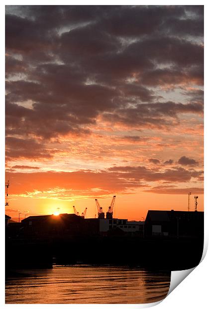 Sunrise Swansea Docks Print by Dan Davidson