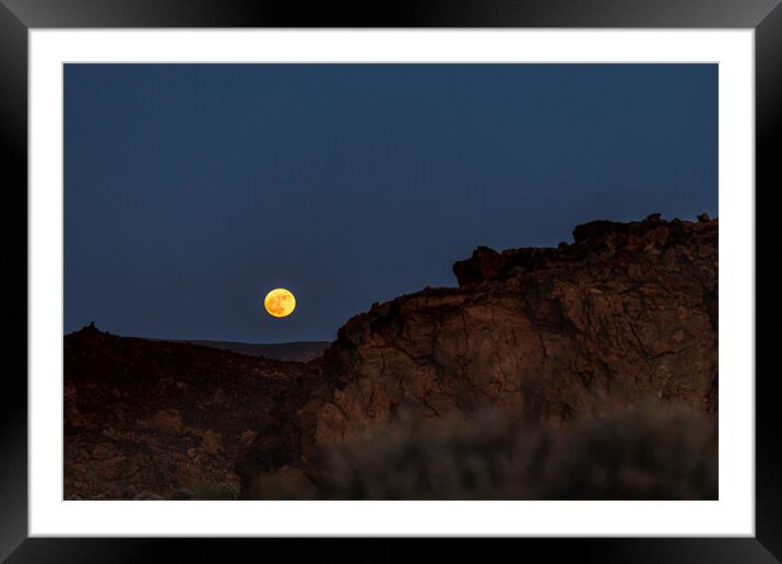 Full moon rising over Tenerife Framed Mounted Print by Phil Crean