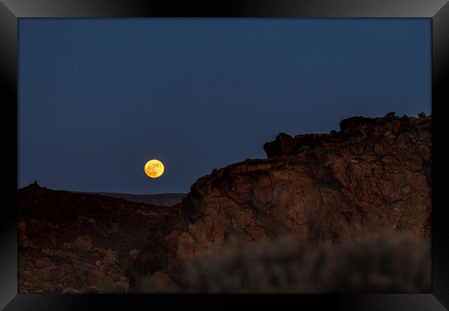 Full moon rising over Tenerife Framed Print by Phil Crean