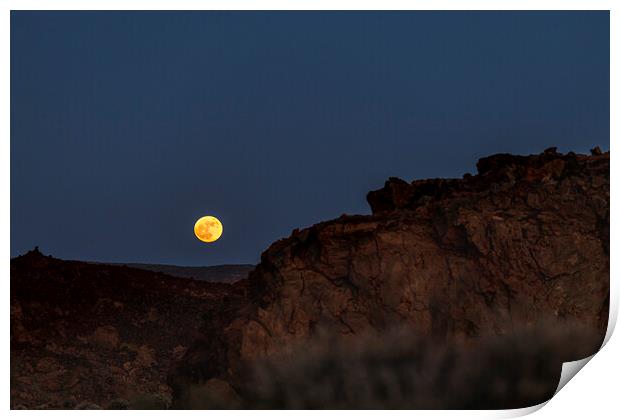 Full moon rising over Tenerife Print by Phil Crean