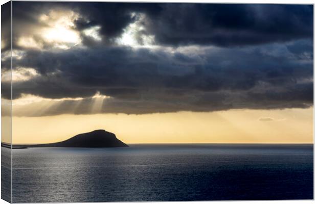 Rays of light over Montaña Roja, Tenerife Canvas Print by Phil Crean