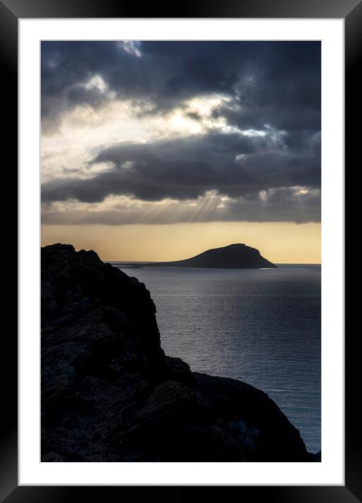 Rays of light over Montaña Roja Tenerife Framed Mounted Print by Phil Crean