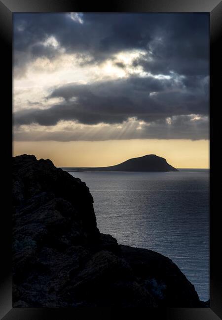 Rays of light over Montaña Roja Tenerife Framed Print by Phil Crean