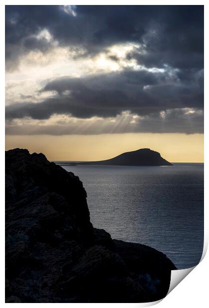 Rays of light over Montaña Roja Tenerife Print by Phil Crean