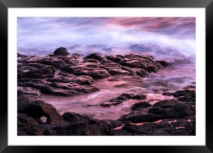 Volcanic rock and sea, Tenerife Framed Mounted Print by Phil Crean