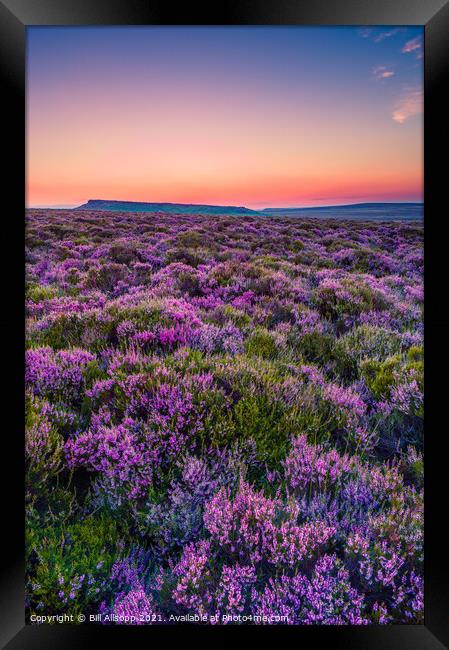 Sunset on the moor. Framed Print by Bill Allsopp