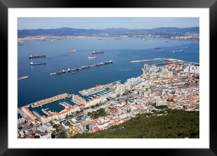 Gibraltar City and Bay Framed Mounted Print by Artur Bogacki
