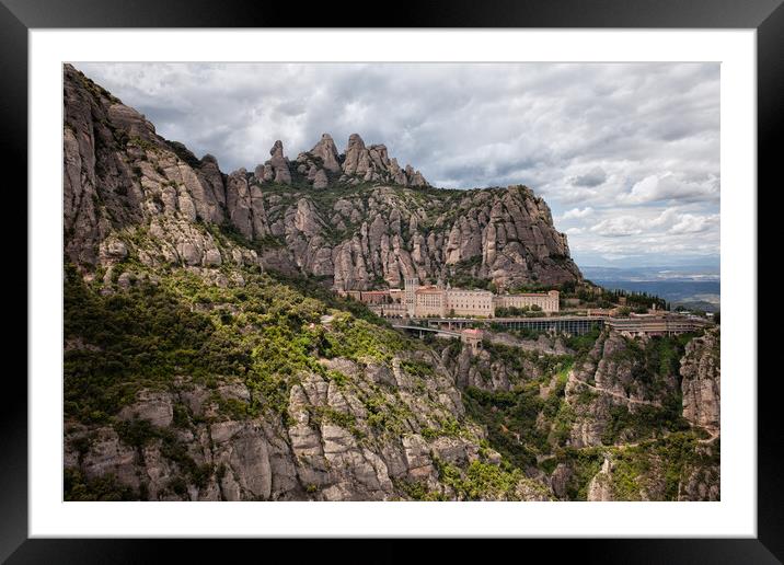Montserrat Mountains and Monastery in Spain Framed Mounted Print by Artur Bogacki