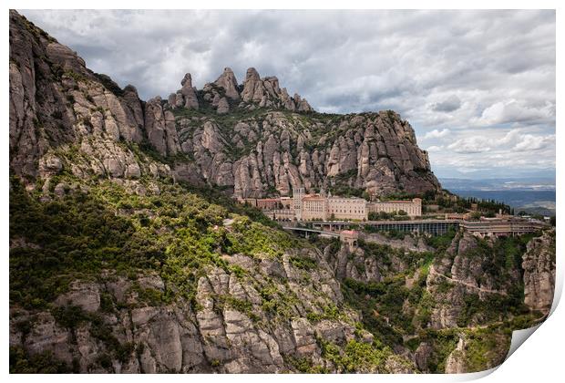 Montserrat Mountains and Monastery in Spain Print by Artur Bogacki