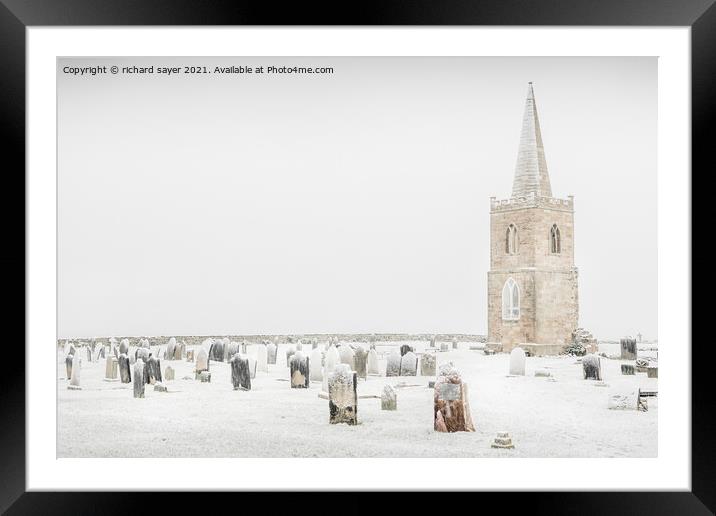 Snow Church Framed Mounted Print by richard sayer