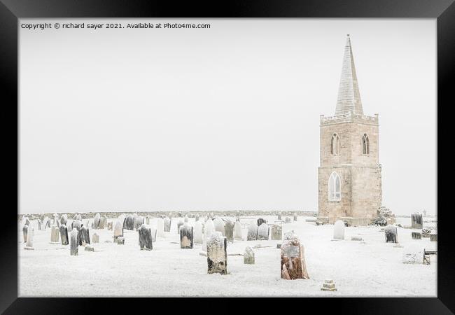 Snow Church Framed Print by richard sayer
