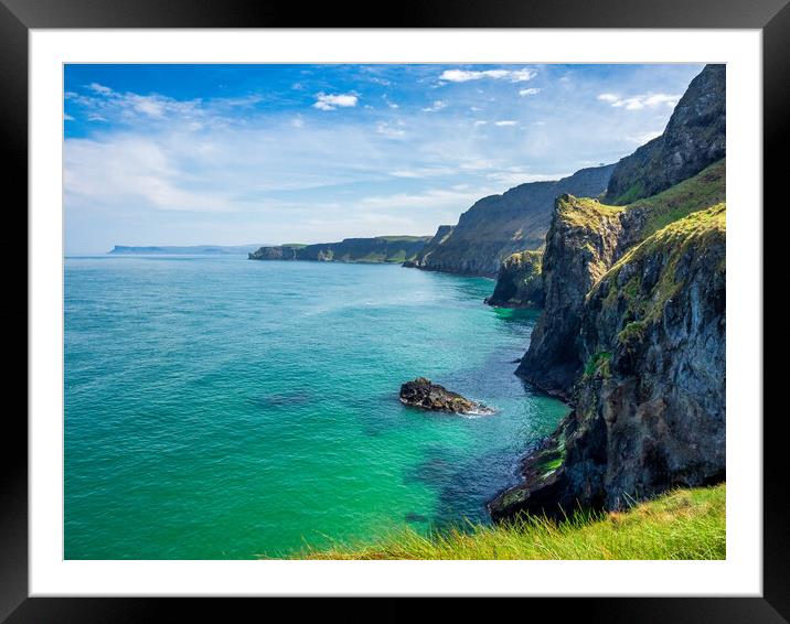 County Antrim Cliffs, Northern Ireland Framed Mounted Print by Mark Llewellyn