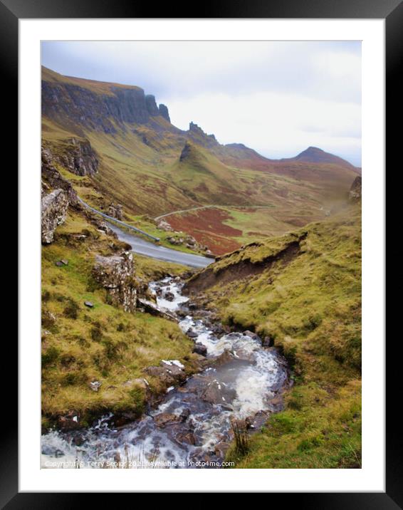 Quiraing sited at the northern most end of the Tro Framed Mounted Print by Terry Senior