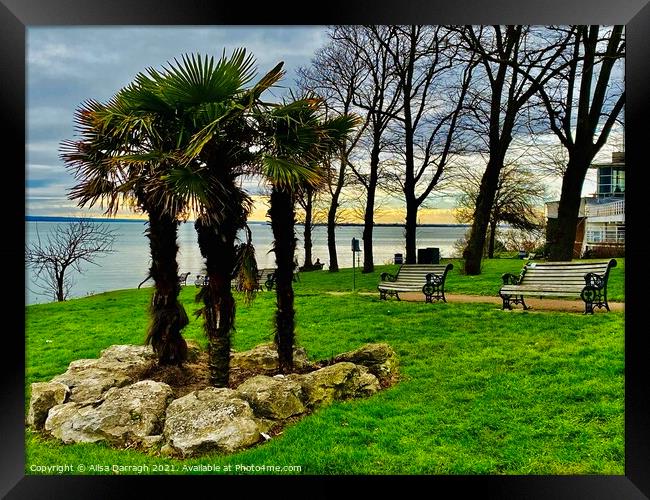 Southend on Sea Cliff View Framed Print by Ailsa Darragh