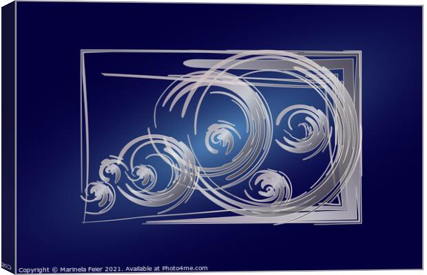 Scattered Fibonacci circles Canvas Print by Marinela Feier